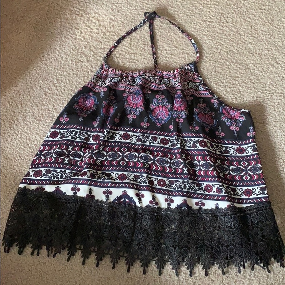 Cute flower halter top